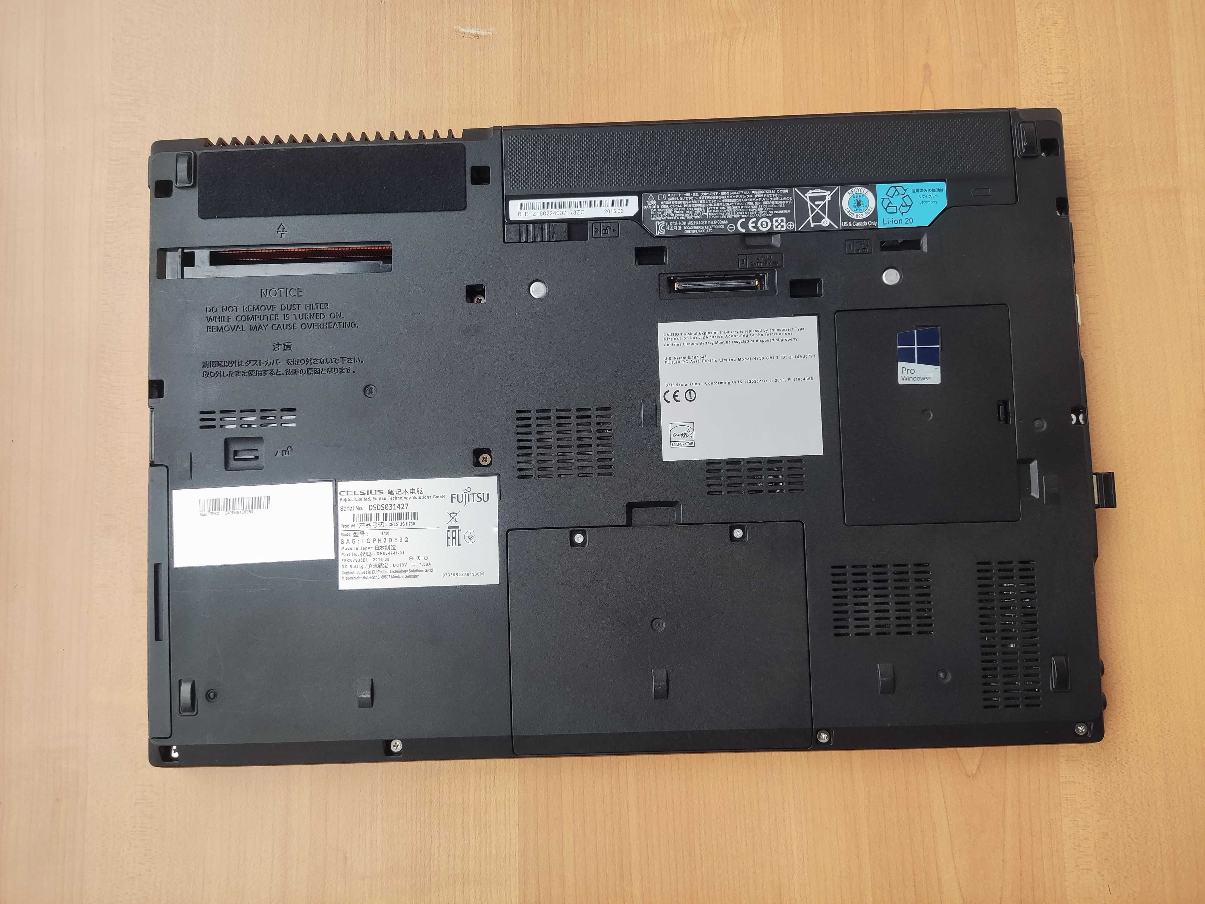 Fujitsu Celsius H730, Core i7-4910MQ, Quadro K2100M, Japan