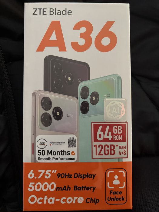 Продам смартфон ZTE A36 4/64GB