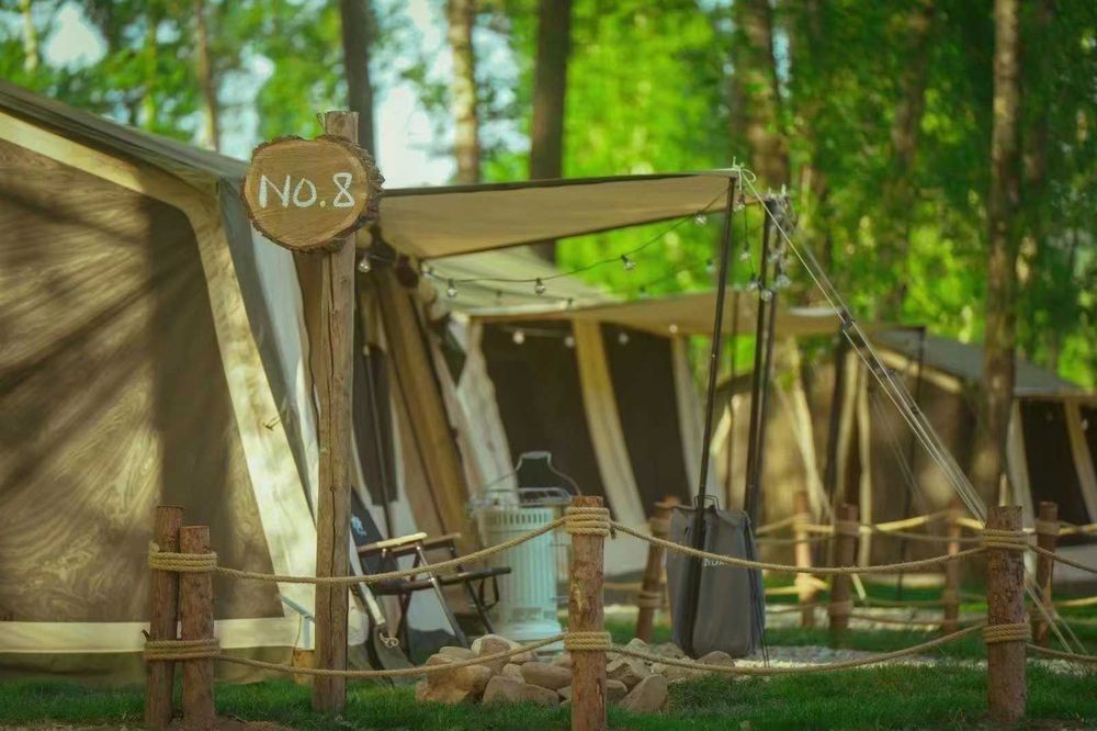 Cort glamping Eko CT16 Tunnel, suprafata 16mp, doua camere