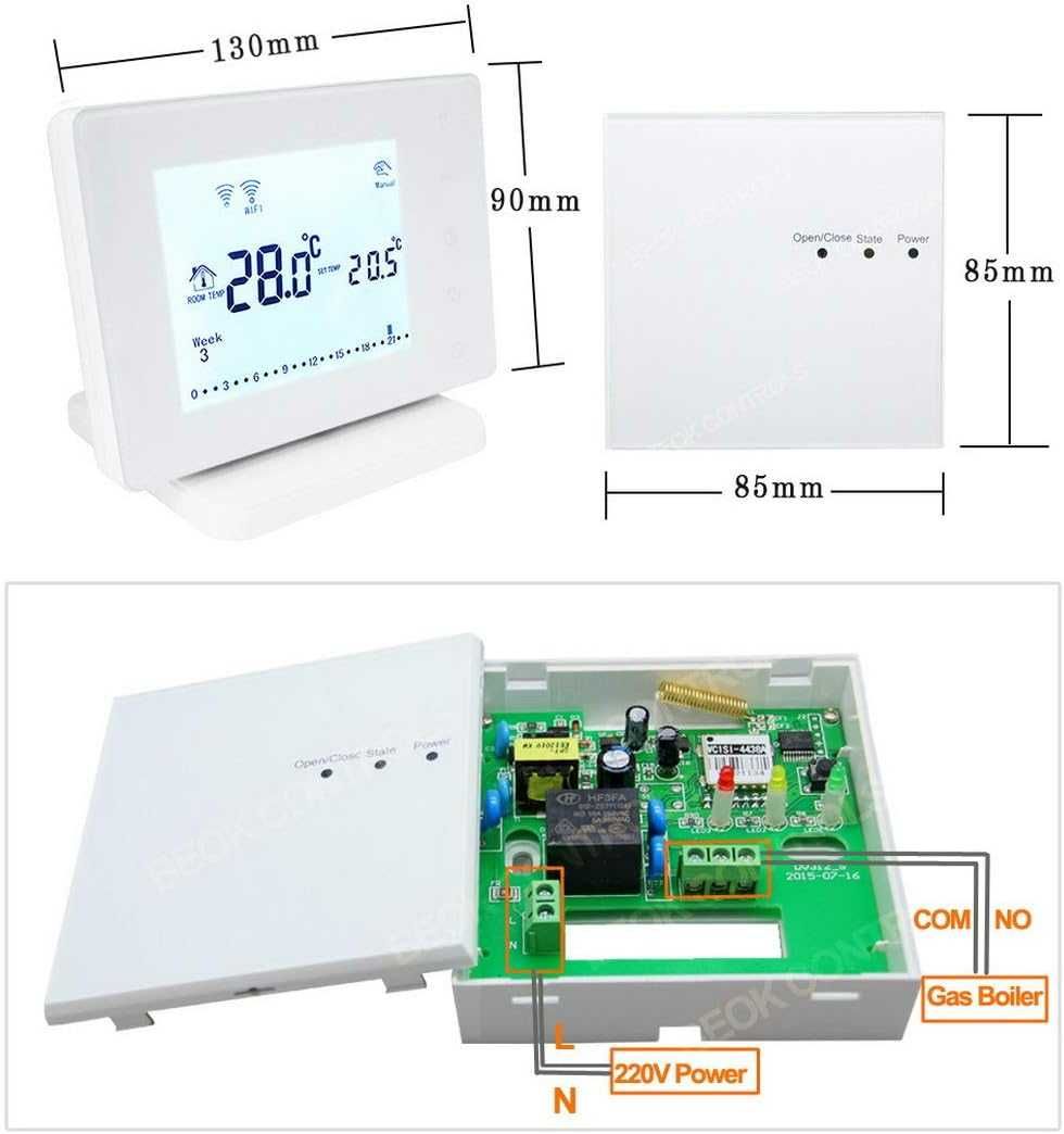 Termostat de cameră Beok BOT306RF-WIFI