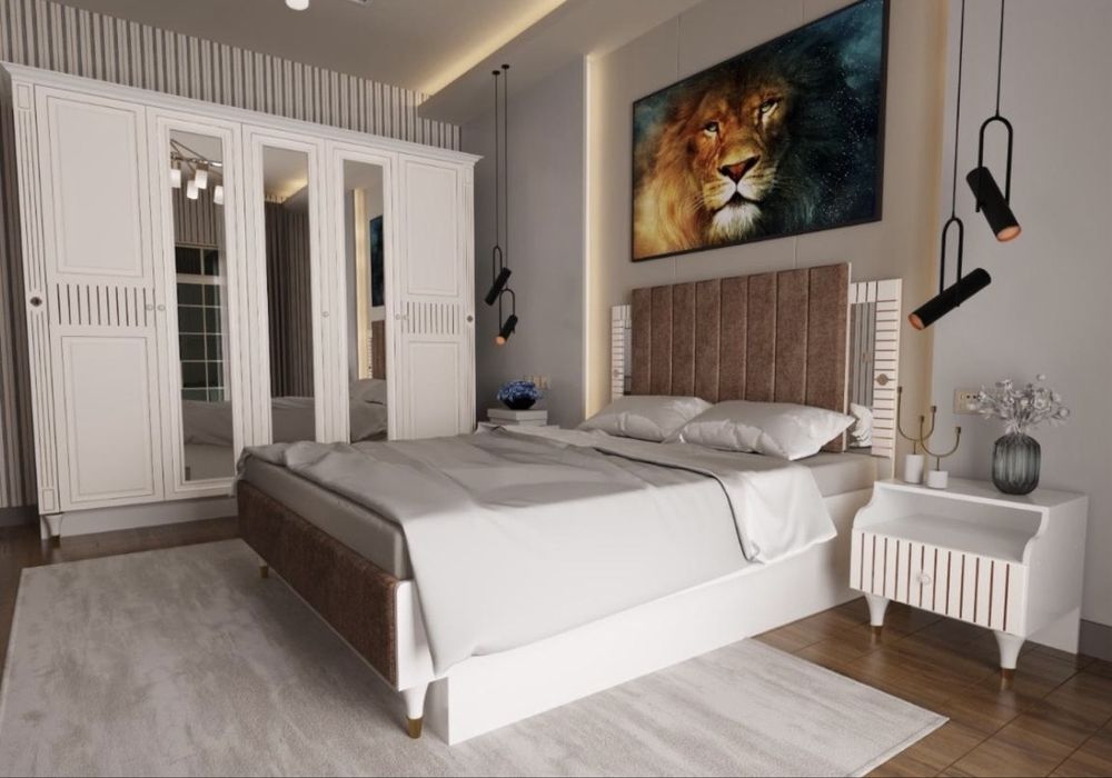 Кровать тумбасымен камод айнасымен сатылады