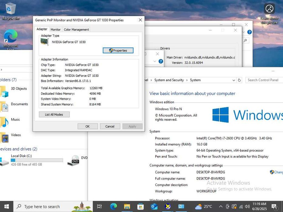 Unitate pc i7 2600 ram 16gb ddr3 video Gt 1030 4gb calculator hd