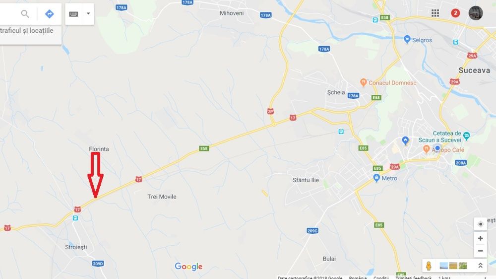 Teren 10.000 mp langa Weber, DEZSTORE, la DN E58 spre Gura Humorulu