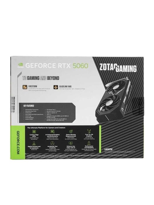 Видеокарта ZOTAC GeForce RTX 5060 8 ГБ GDDR7 Twin Edge, ZT-B50600E-10M