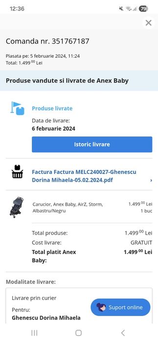 Carucior, Anex Baby, AirZ, Storm, Albastru