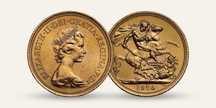 Monedă aur Queen Elizabeth II Gold Sovereign (7,32g aur pur)