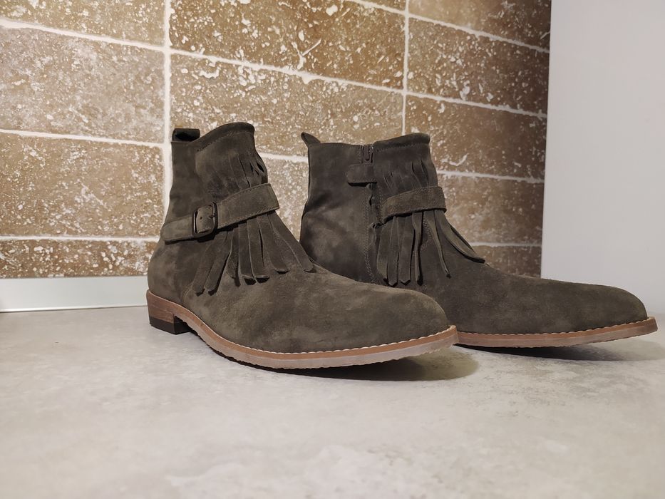 Ghete piele întoarsă maro