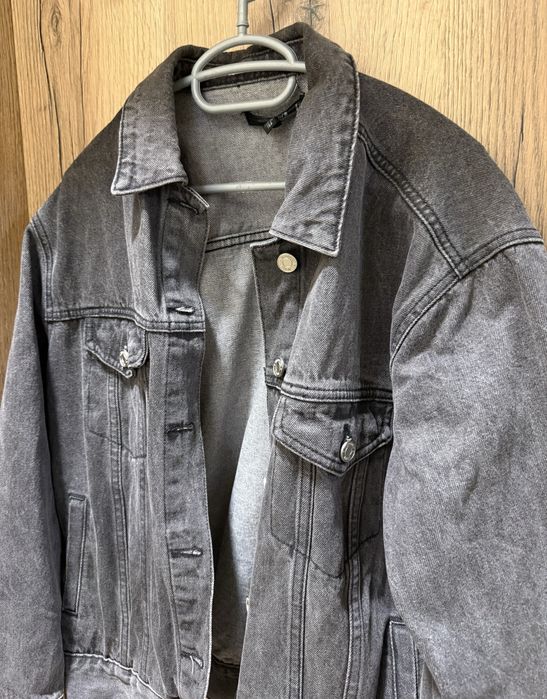 Черно дънково яке Missguided