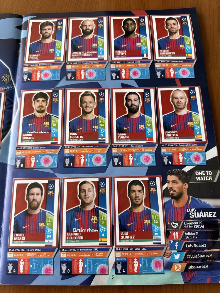 Vand album Topps Champions League 2017/2018 complet