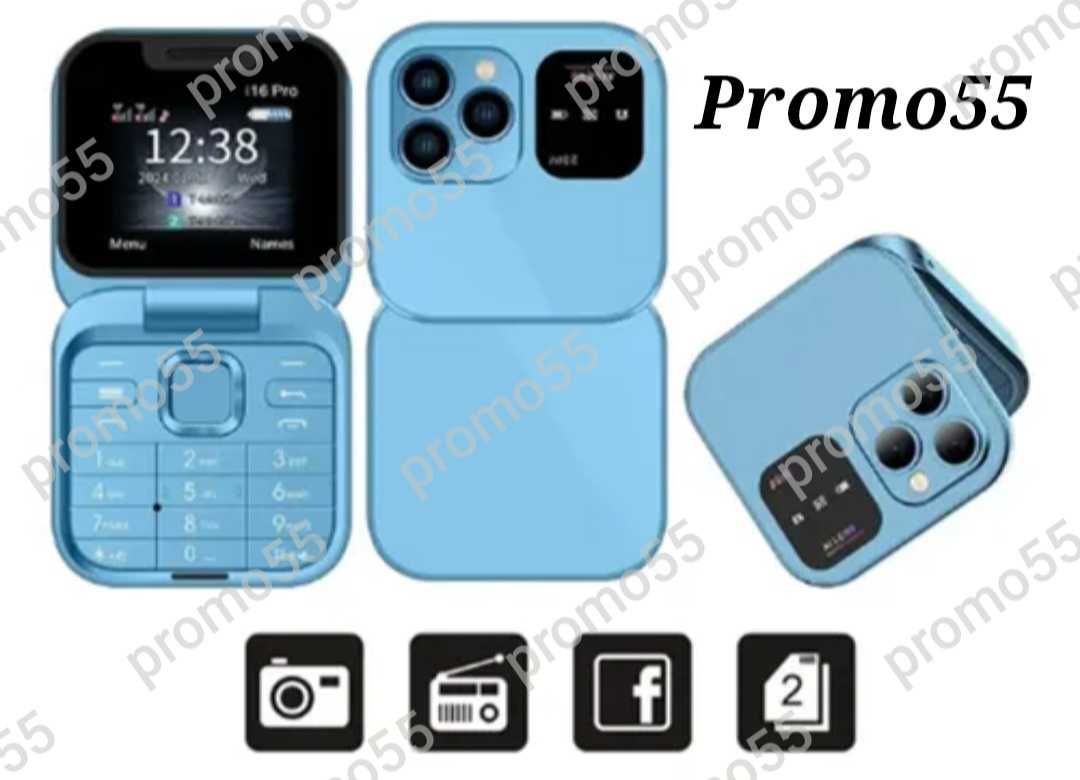 Мини сгъваем мобилен телефон i16 PRO с две сим карти