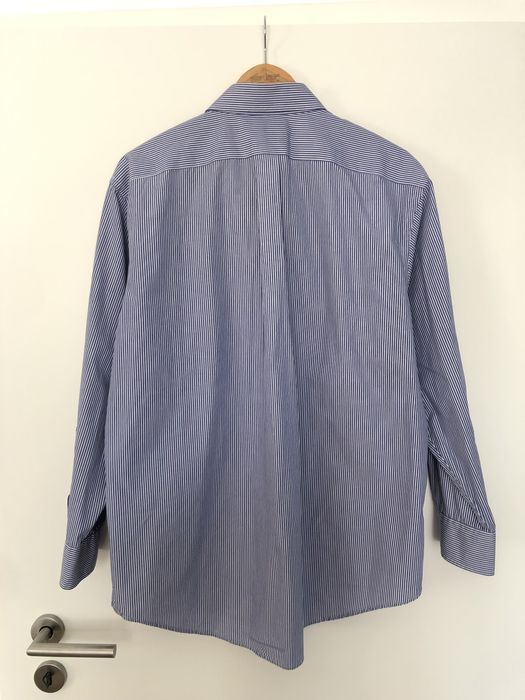 Camasa in dungi RALPH LAUREN, alb-albastru, marime XL