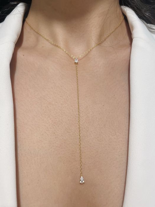 Colier argint lung Y