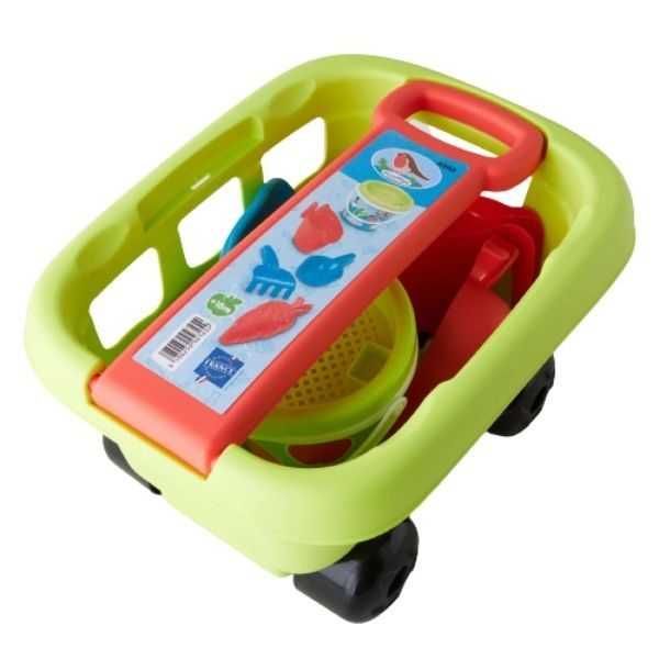 Ecoiffier: Cărucior de grădină cu găleată și accesorii.