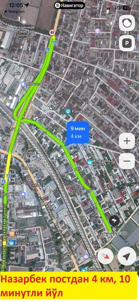 2 сотих (фасад 10*20) уй жой қуриш учун ер Назарбек (Харакат) сотилади