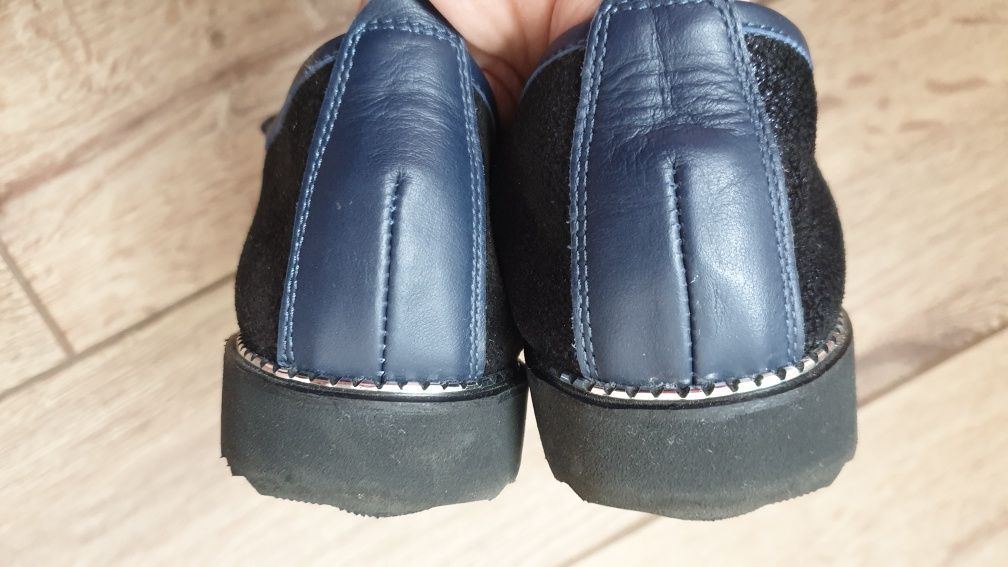 Pantofi Prego bleomaren cu șiret din piele