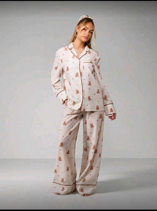 MISSGUIDED Set de pijamale cu imprimeu de ursuleț de pluș de Crăciun