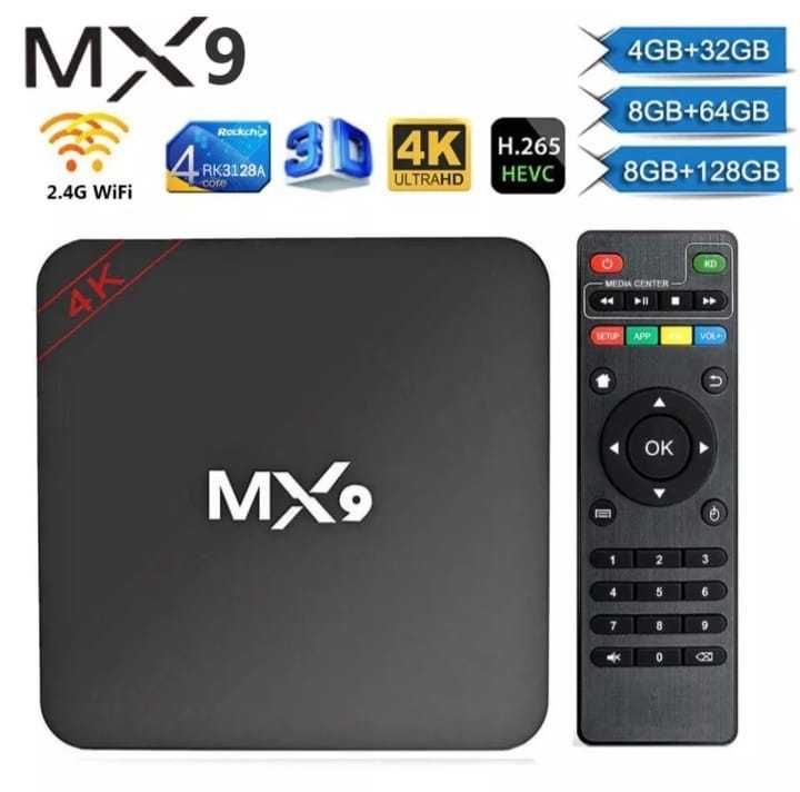 ТВ БОКС за онлайн телевизия MX9 6RAM/512ROM android 11.1 5G tv box 20