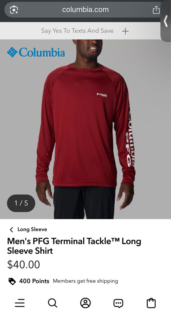 Columbia PFG Red Sweatshirt XL