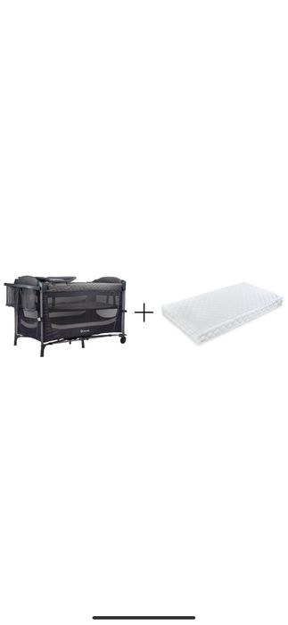 Patut pliabil Cocolle insieme greystone + saltea cocos 120x60x10 cm