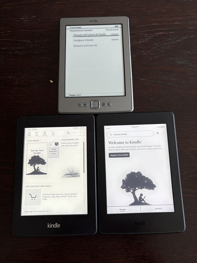 Amazon Kindle PaperWhite 6 si 7 Kobo Aura