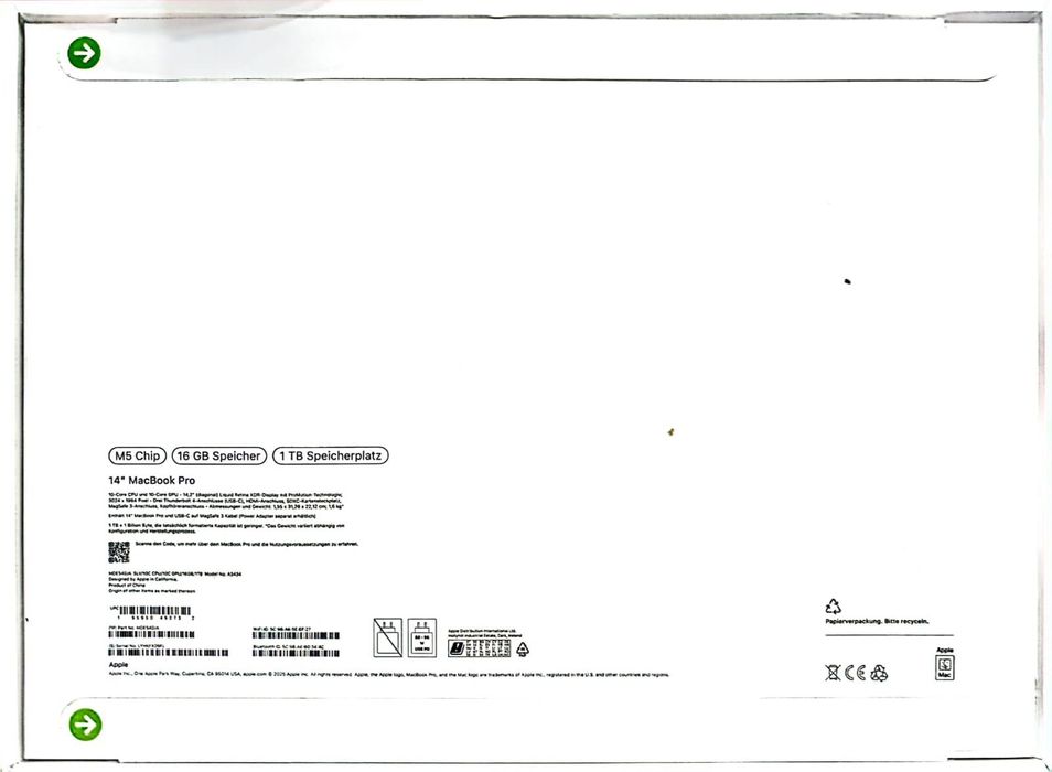 Macbook Pro 14" M5 1 TB