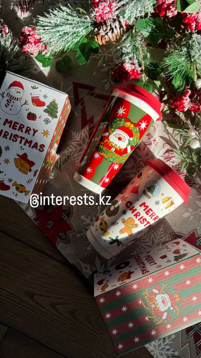 Новогодний керамический стакан 500 мл