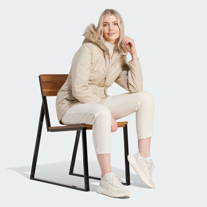 Geaca Adidas Hooded Fur Parka Noua Originala (S; M)