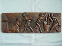 Tablou Sculptura Sculptat 3 D lemn mahon Yoruba Nigeria Africa