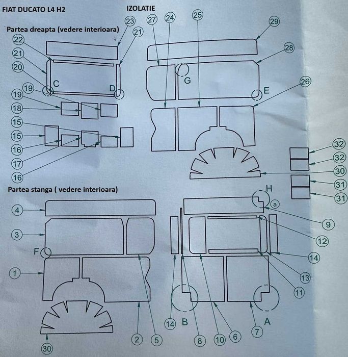 Izolatie TERMICA pentru Camper/Van Fiat Ducato