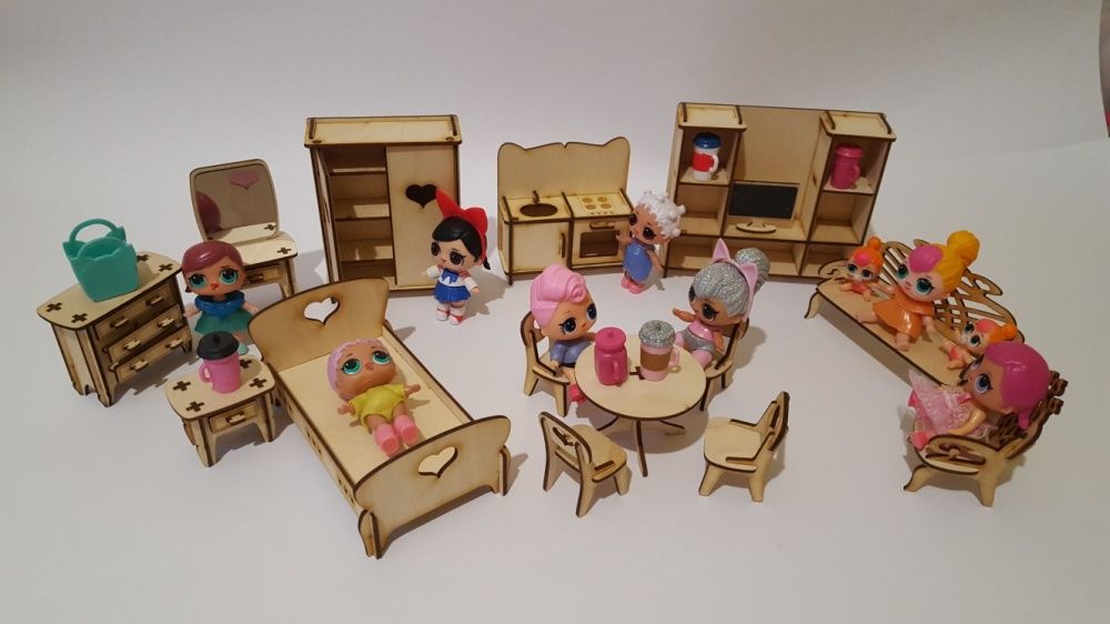 Набор мебели для кукол LOL (ЛОЛ) и Sylvanian Families (15 предметов)