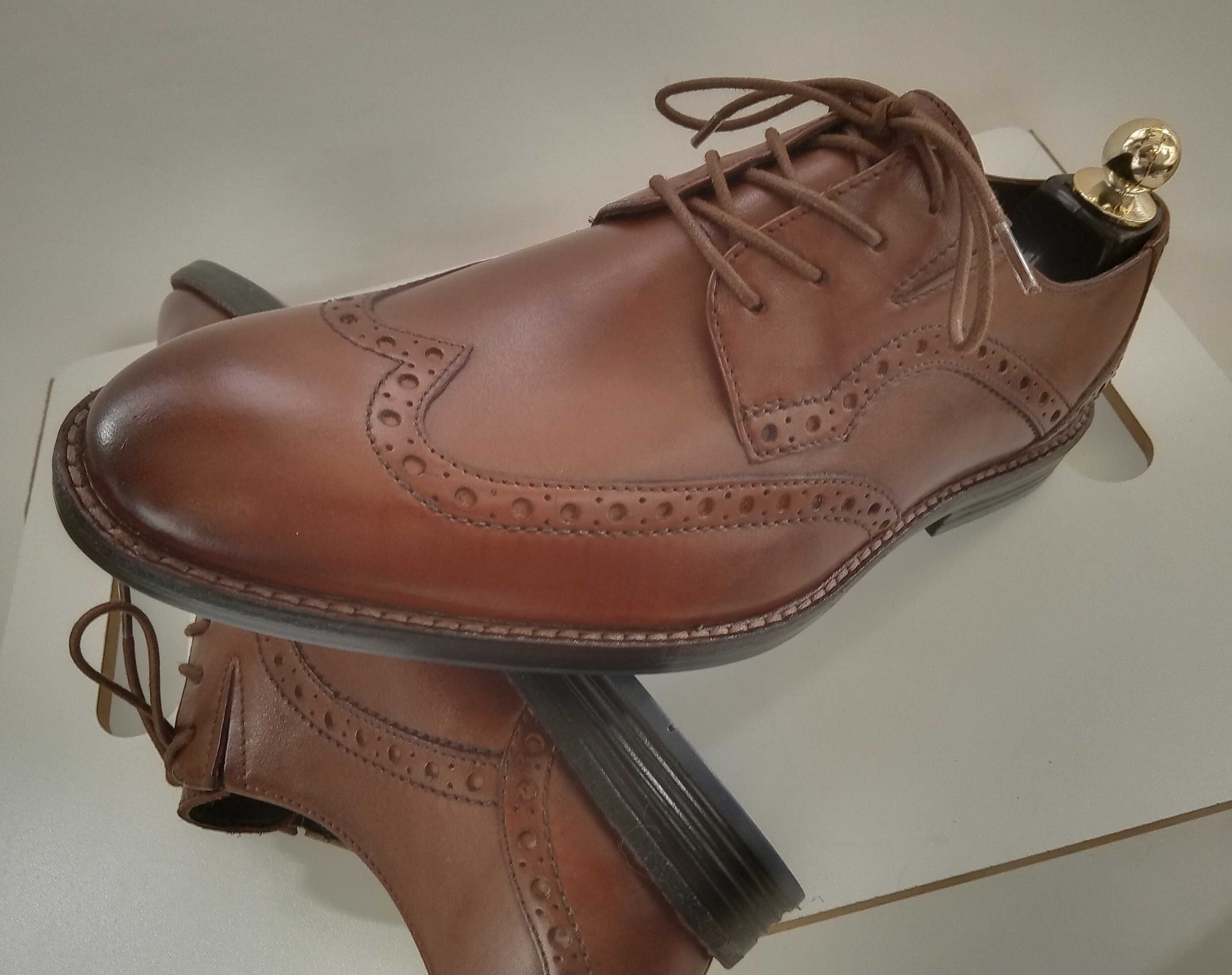 Pantofi derby brogue premium Clarks 40 piele naturala moale