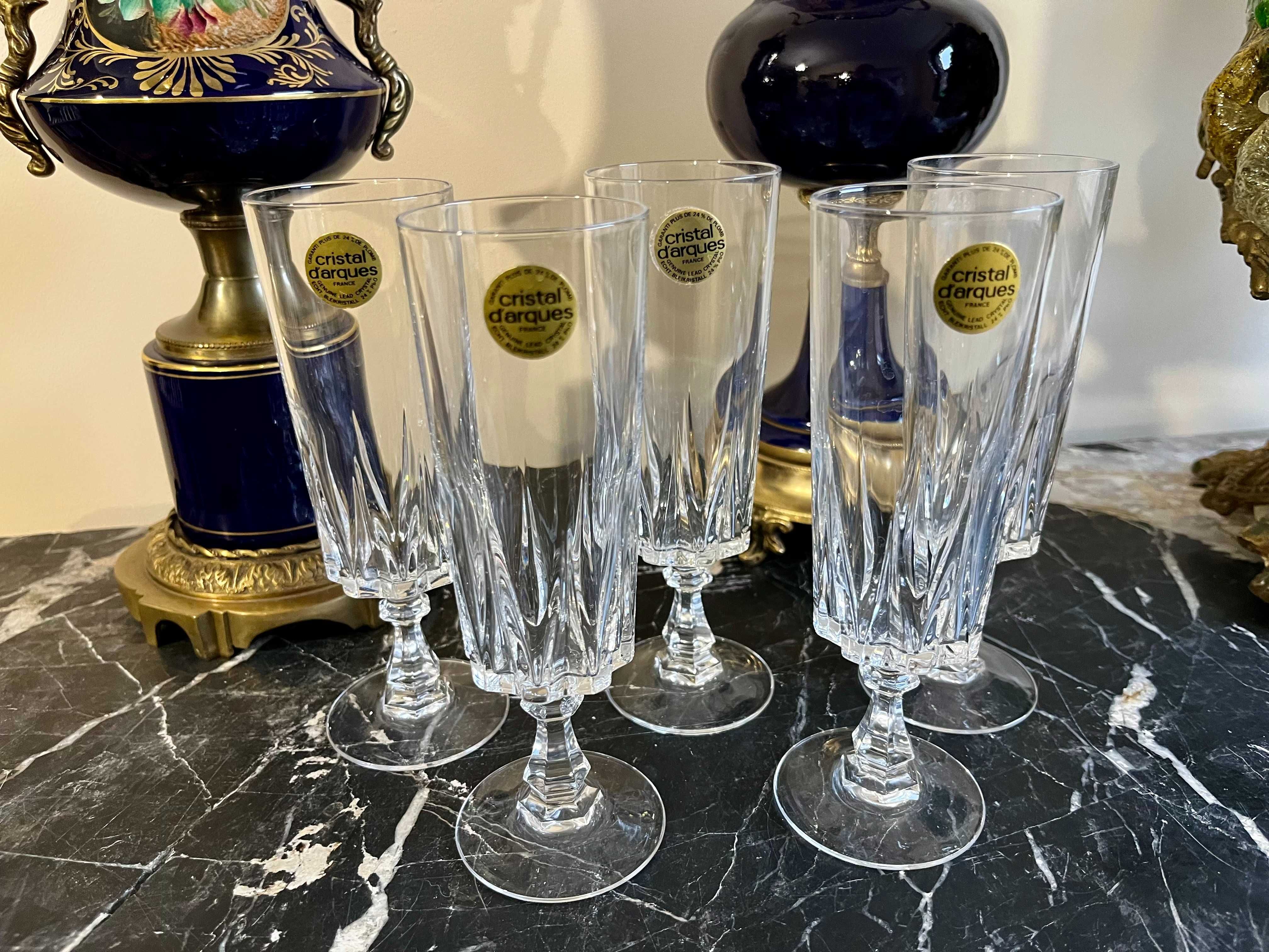 Elegant set 5 pahare pentru șampanie-cristal d argues-Franta