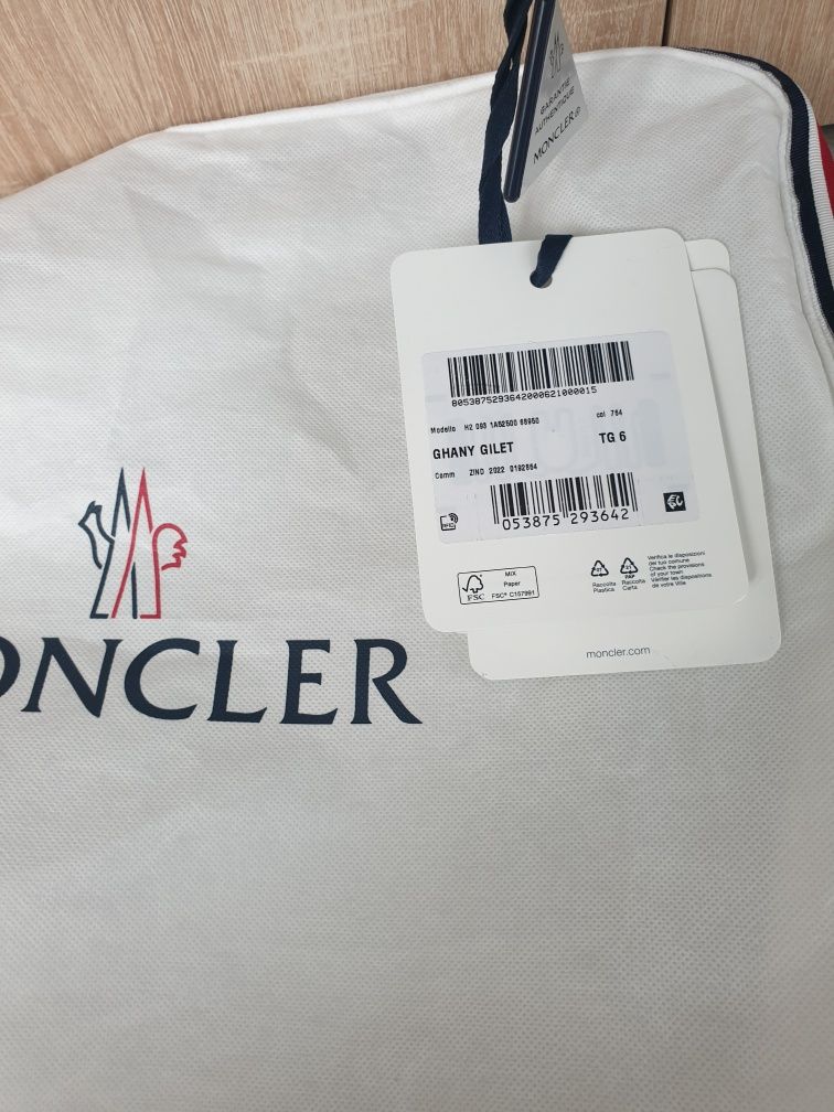 Vesta din puf Moncler, Tg6, bleumarin