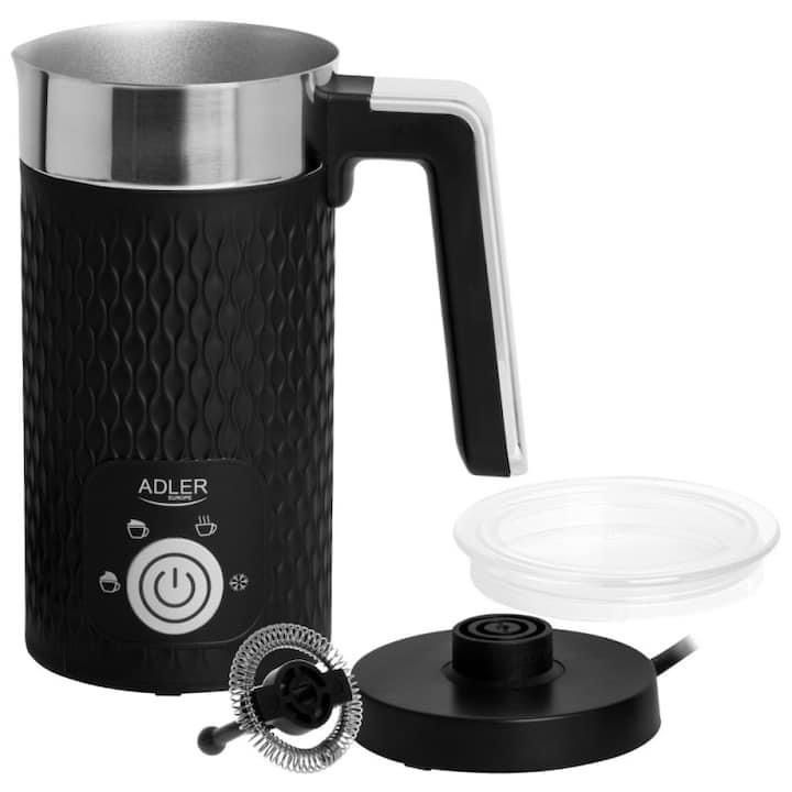 Cana spumare lapte Adler AD 4494B, acoperire antiaderenta, Negru/Inox