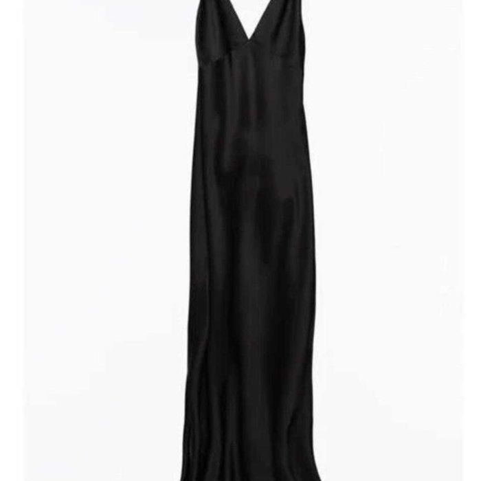 Zara rochie eleganta anniversary limit edition neagra lunga spate gol