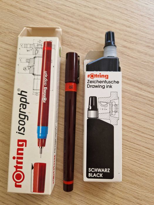 Stilou tehnic Isograph Rotring+tus negru