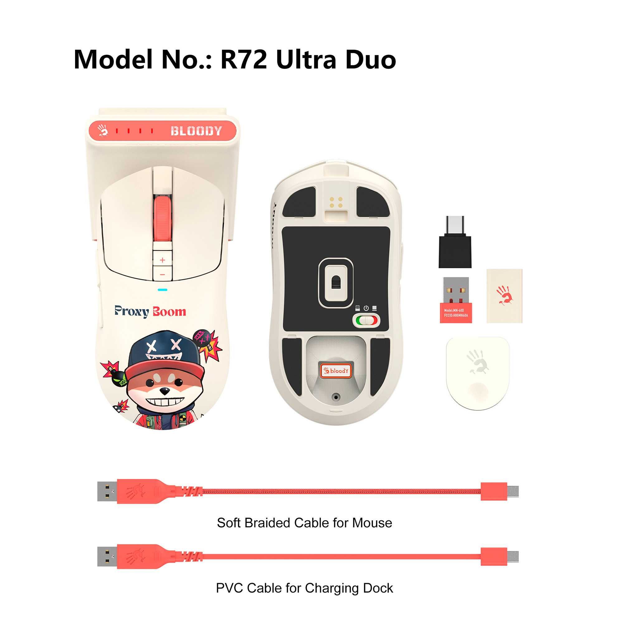 Беспроводная игровая мышь Bloody R72 ULTRA DUO PROXY BOOM