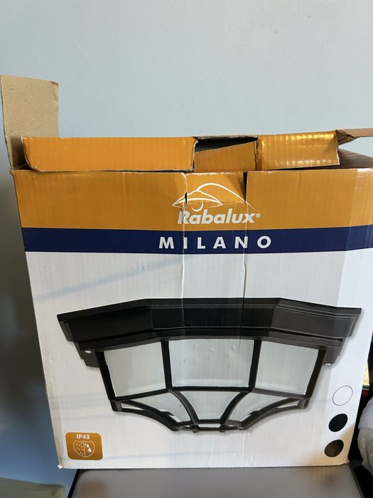 Plafoniera exterior Milano, 1 x E27, IP 43, negru, 26 x 26 cm