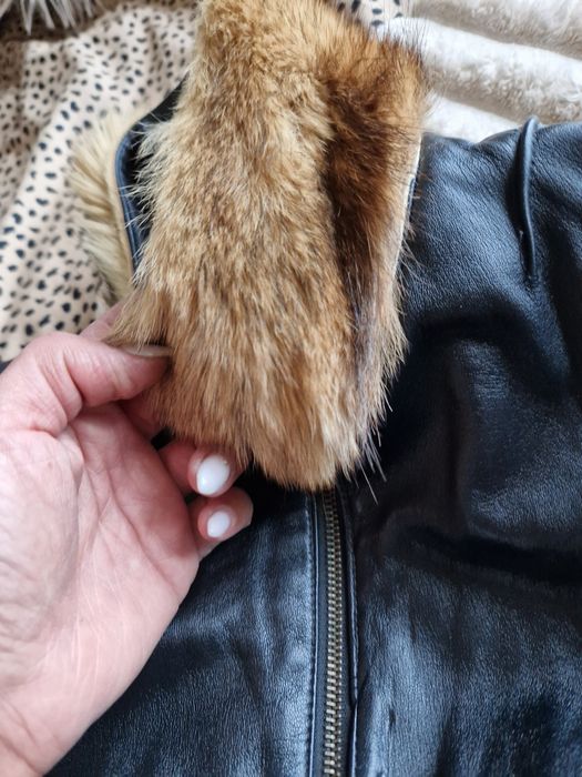 Дамско яке естествена кожа и косъм