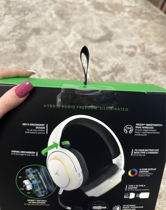 Casti Gaming Wireless RAZER Barracuda X Chroma, 7.1 Surround sigilate