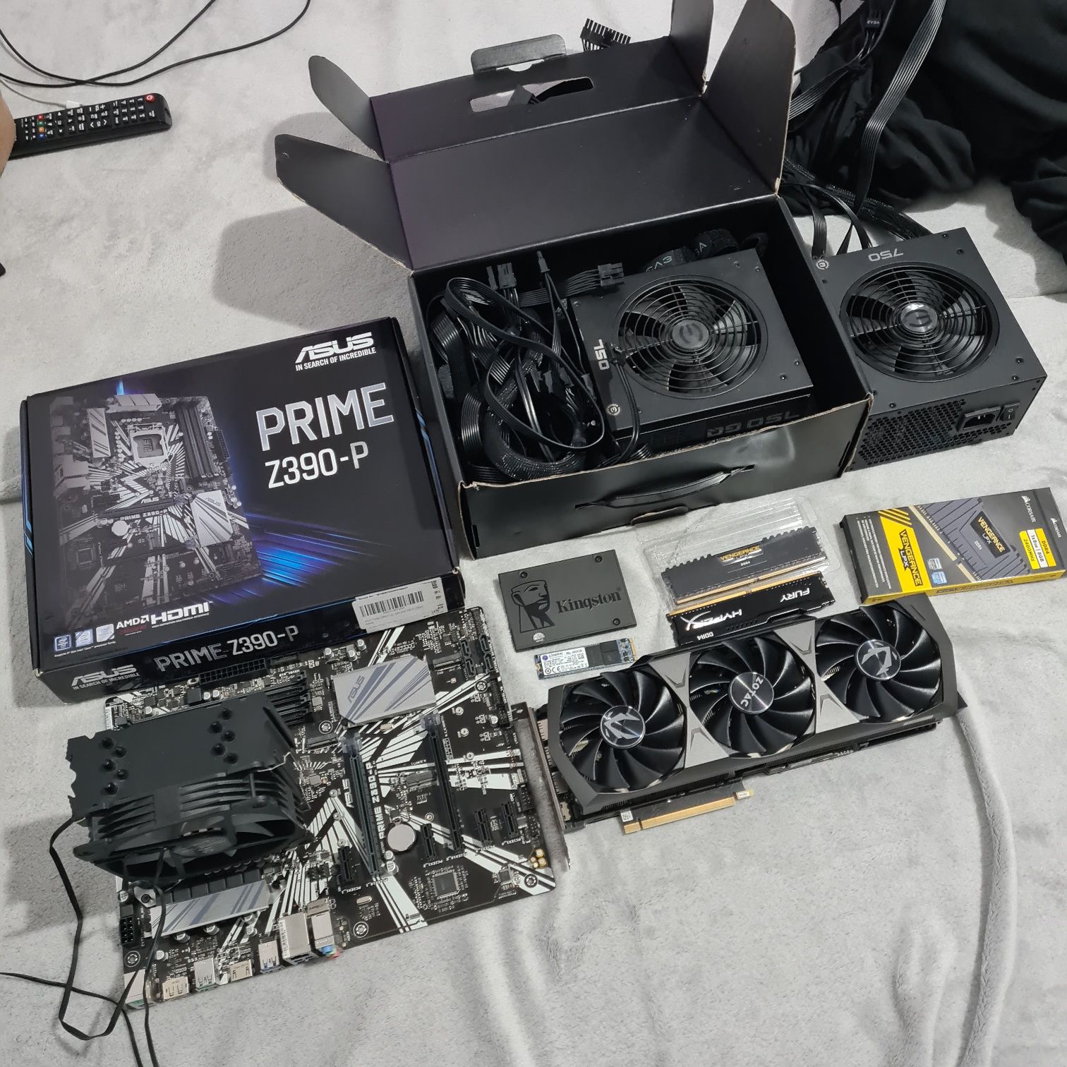 Nvida 3090, Asus Z390-P, Evga 750 gold, ssd 1TB, i3 9100F, 16GB ram