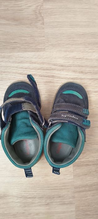 Ghete copii, Superfit, măsură 21, piele întoarsă albastra