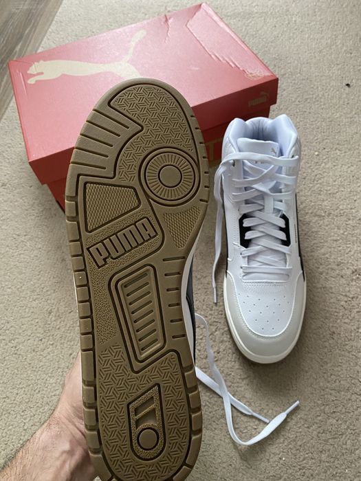 Pantofi sport Shuffle Downtown, Alb fildes, Negru, Alb optic, 9 puma