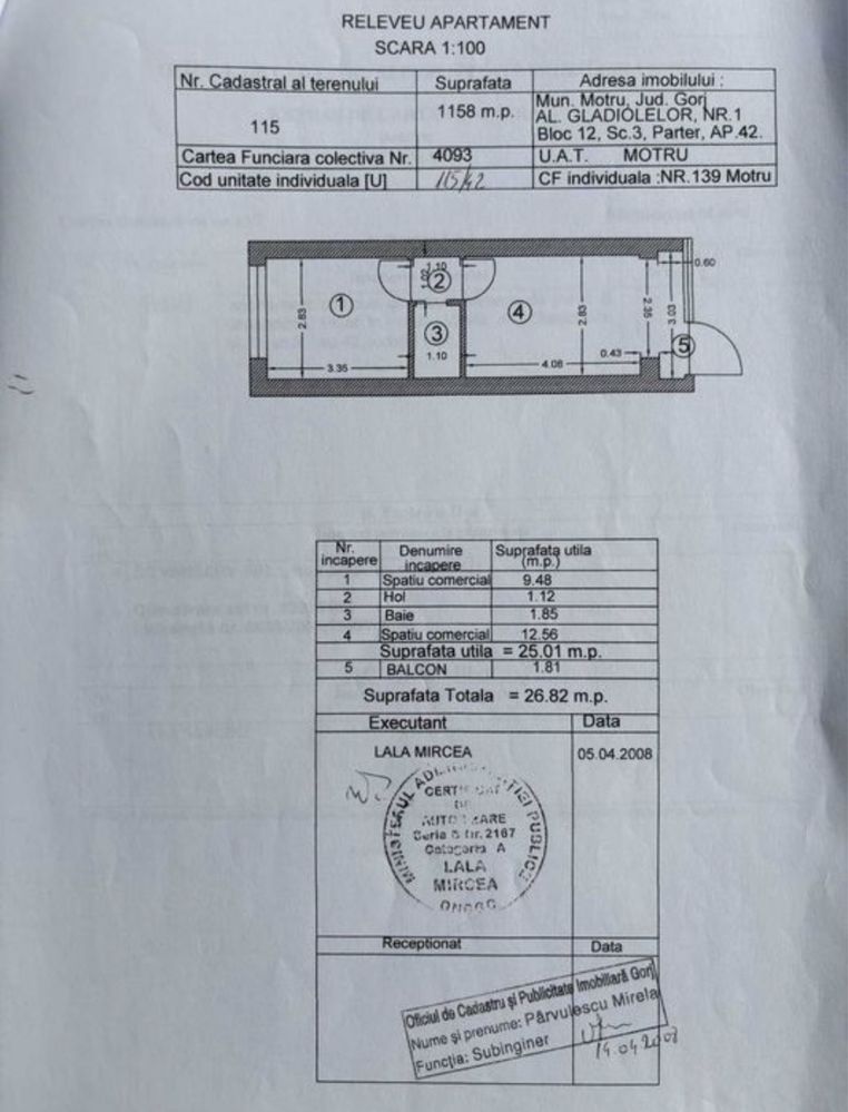 Apartament (spațiu comercial) 2 camere