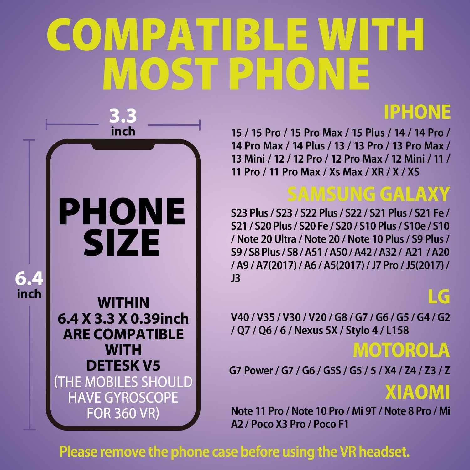Ochelari casti VR DESTEK V5 pentru telefon,110°FOV HD iPhone Samsung