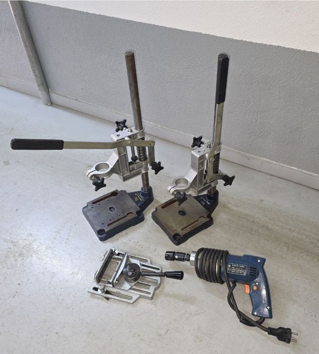 Стойка за бормашина с менгеме  и бормашина Ловеч P10