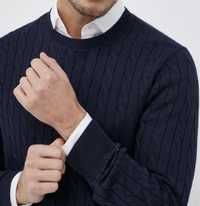 Брендовый мужской джемпер свитер полувер Calvin Klein темно синий