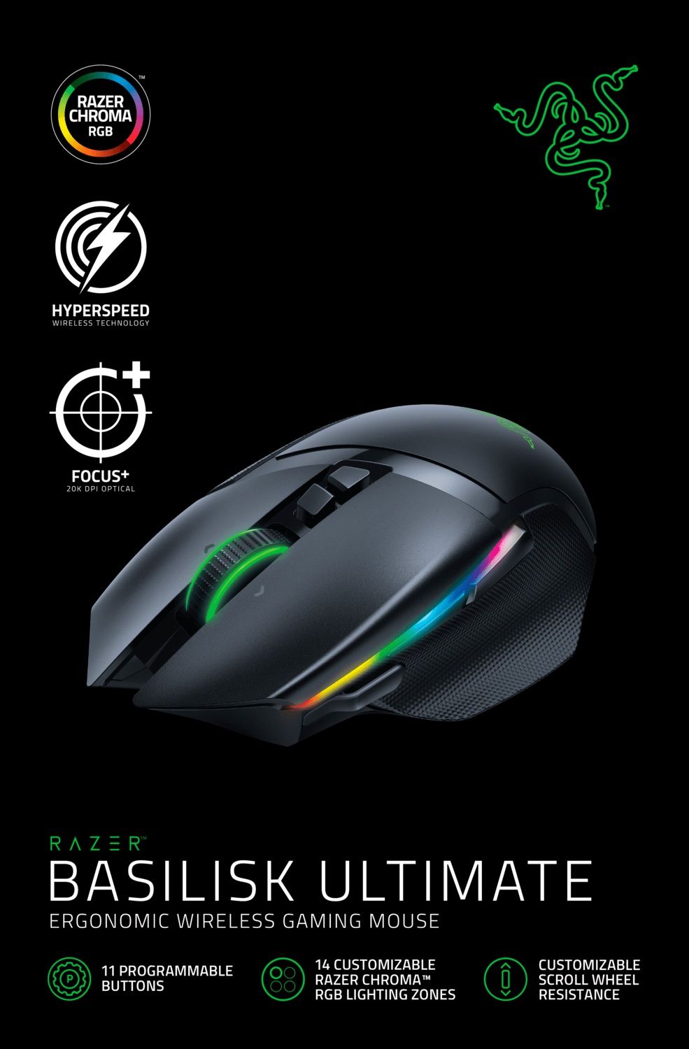 СКИДКА! RAZER Basilisk Ultimate/11кноп,DPI20K Беспроводная мышка/мышь