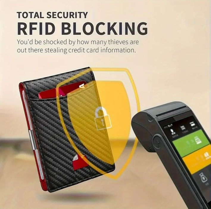 Портфейл с Rfid защита за кредитни карти, лични документи и пари