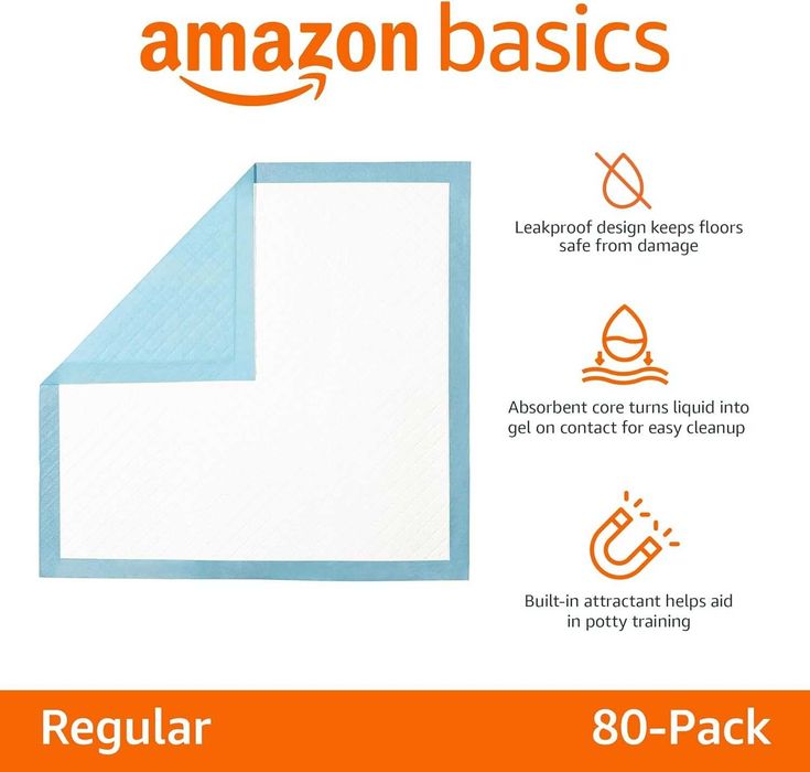 Amazon Basics Pachet 80 tampoane  de dresaj pentru caini cu 5 straturi